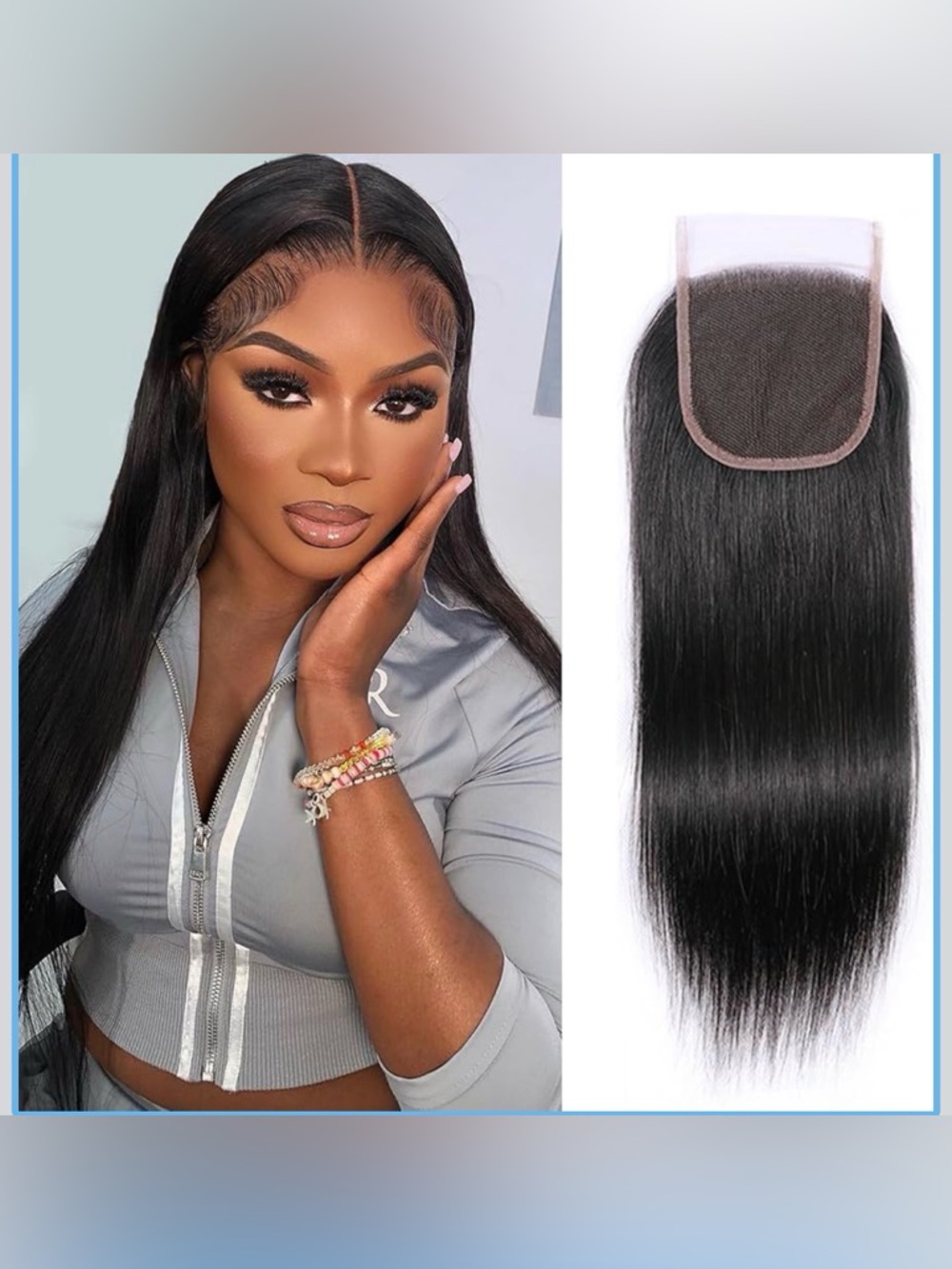 4x4 Straight HD Lace Closure Human Hair Extensions 10A Brazilian Virgin Remy